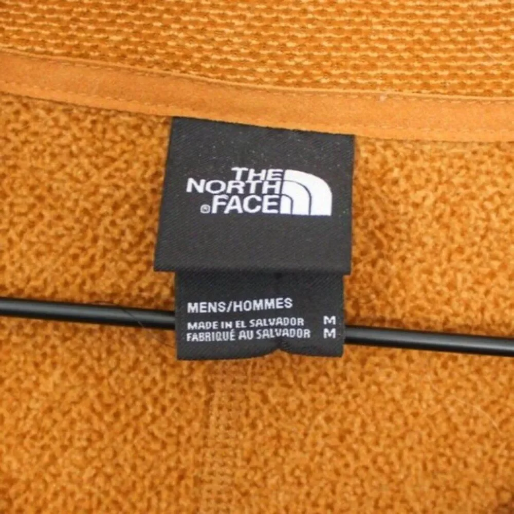 The North Face Men's Textured Quarter Zip Pullover Sweatshirt Orange Medium